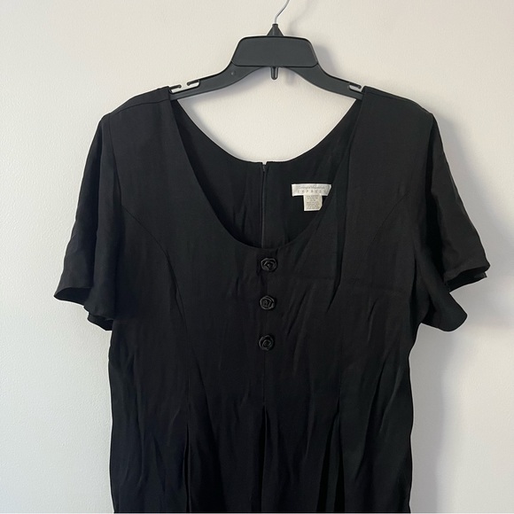 Vintage 90s Goth Express Black Rose Maxi Y2K Jumpsuit Black 13 / 14 - Picture 3 of 13